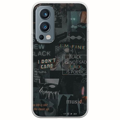 Aesthetic Black OnePlus Nord 2 5G Flexible TPU (Διάφανη Σιλικόνη)