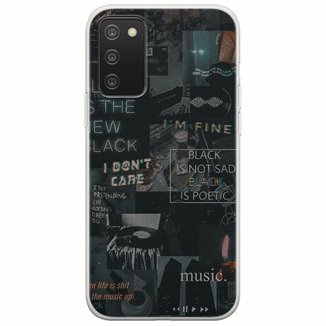 Aesthetic Black Samsung Galaxy A02s Flexible TPU (Διάφανη Σιλικόνη)