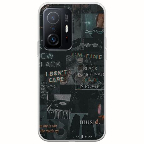Aesthetic Black Xiaomi 11T / 11T Pro Flexible TPU (Διάφανη Σιλικόνη)