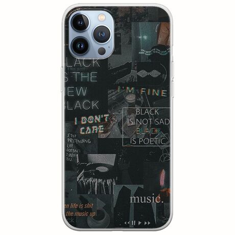 Aesthetic Black iPhone 12 Pro Flexible TPU (Διάφανη Σιλικόνη)