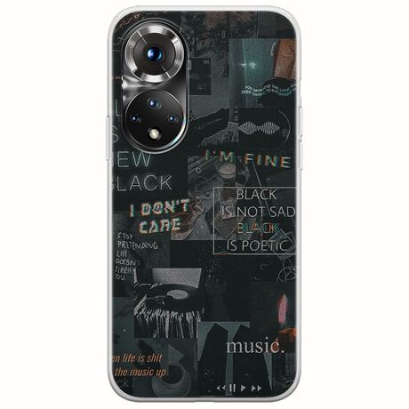 Aesthetic Black Huawei Honor 50 Flexible TPU (Διάφανη Σιλικόνη)