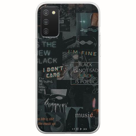 Aesthetic Black Samsung Galaxy A03s Flexible TPU (Διάφανη Σιλικόνη)