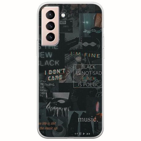 Aesthetic Black Samsung Galaxy S21 FE 5G Flexible TPU (Διάφανη Σιλικόνη)