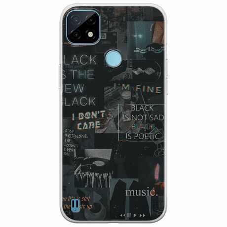 Aesthetic Black Realme C21Y / Realme C25Y Flexible TPU (Διάφανη Σιλικόνη)