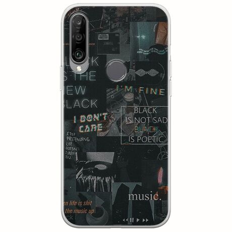 Aesthetic Black Huawei Y6p Flexible TPU (Διάφανη Σιλικόνη)