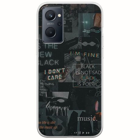 Aesthetic Black Realme 9i Flexible TPU (Διάφανη Σιλικόνη)