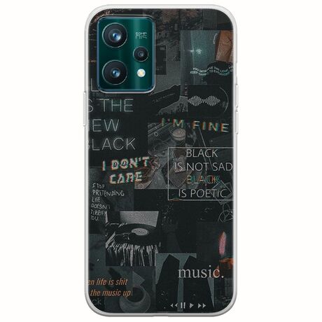 Aesthetic Black Realme 9 Pro Flexible TPU (Διάφανη Σιλικόνη)