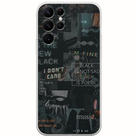 Aesthetic Black Samsung Galaxy S22 Ultra Flexible TPU (Διάφανη Σιλικόνη)