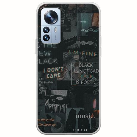 Aesthetic Black Xiaomi 12 Pro Flexible TPU (Διάφανη Σιλικόνη)