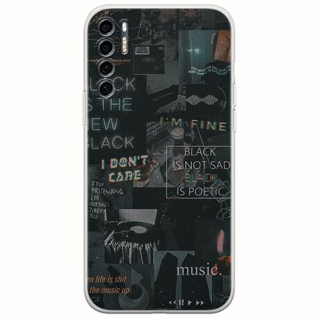 Aesthetic Black TCL 20S / 20 5G / 20L / 20L+ Flexible TPU (Διάφανη Σιλικόνη)