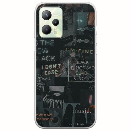 Aesthetic Black Realme C35 Flexible TPU (Διάφανη Σιλικόνη)