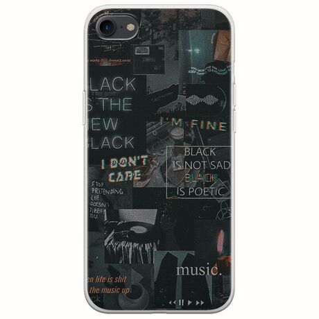 Aesthetic Black iPhone SE (2022) 5G Flexible TPU (Διάφανη Σιλικόνη)