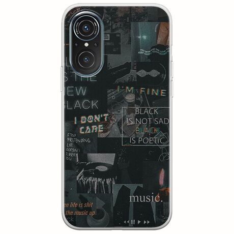 Aesthetic Black Huawei Nova 9 SE Flexible TPU (Διάφανη Σιλικόνη)