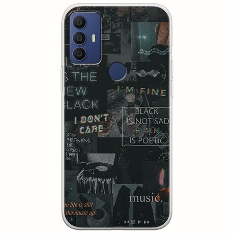 Aesthetic Black TCL 305 / 306 / 30E / 30SE Flexible TPU (Διάφανη Σιλικόνη)