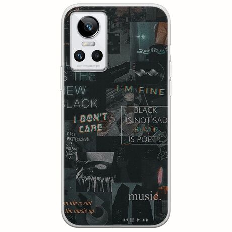 Aesthetic Black Realme GT Neo 3 Flexible TPU (Διάφανη Σιλικόνη)