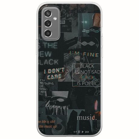 Aesthetic Black Samsung Galaxy M13 4G Flexible TPU (Διάφανη Σιλικόνη)