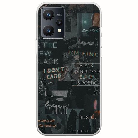 Aesthetic Black Realme 9 4G Flexible TPU (Διάφανη Σιλικόνη)