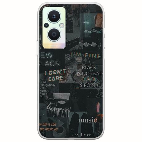 Aesthetic Black Oppo Reno 7 Lite 5G Flexible TPU (Διάφανη Σιλικόνη)