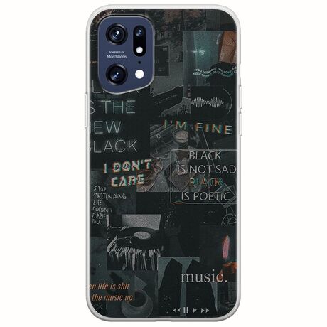 Aesthetic Black Oppo Find X5 Pro 5G Flexible TPU (Διάφανη Σιλικόνη)