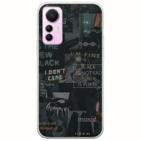 Aesthetic Black Xiaomi 12 Lite 5G Flexible TPU (Διάφανη Σιλικόνη)