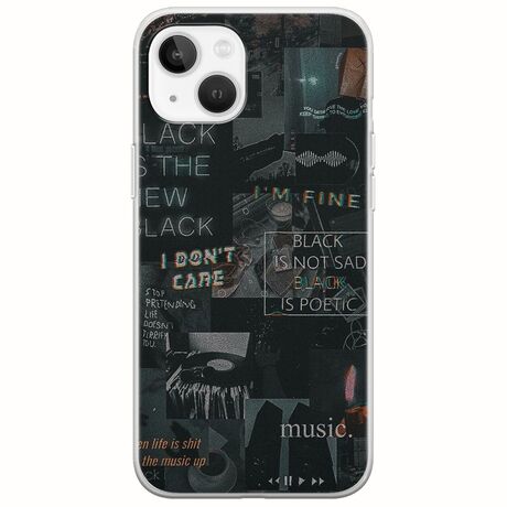 Aesthetic Black iPhone 14 Flexible TPU (Διάφανη Σιλικόνη)