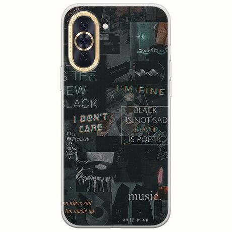 Aesthetic Black Huawei Nova 10 Flexible TPU (Διάφανη Σιλικόνη)