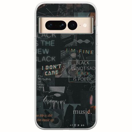 Aesthetic Black Google Pixel 7 Pro 5G Flexible TPU (Διάφανη Σιλικόνη)
