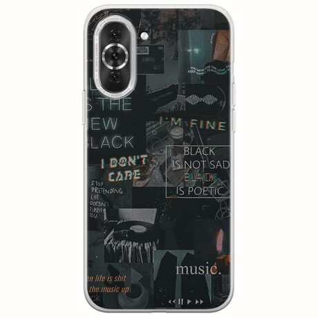 Aesthetic Black Huawei Nova 10 Pro Flexible TPU (Διάφανη Σιλικόνη)