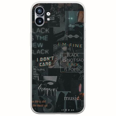 Aesthetic Black Nothing Phone (1) Flexible TPU (Διάφανη Σιλικόνη)