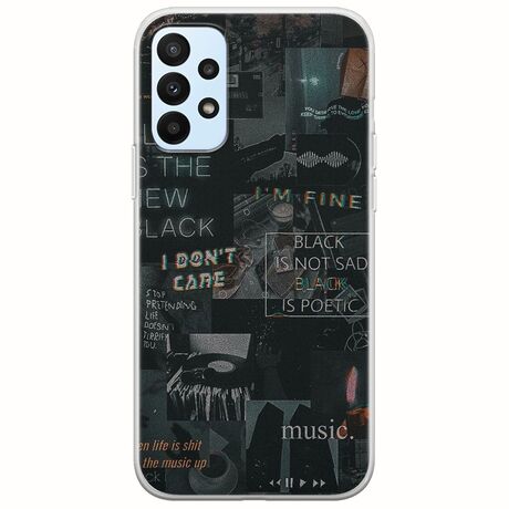 Aesthetic Black Samsung Galaxy A23 5G Flexible TPU (Διάφανη Σιλικόνη)