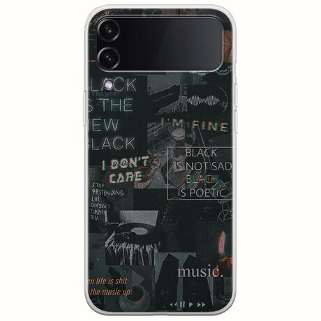 Aesthetic Black Samsung Galaxy Z Flip 4 5G Flexible TPU (Διάφανη Σιλικόνη)