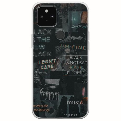 Aesthetic Black Google Pixel 5a 5G Flexible TPU (Διάφανη Σιλικόνη)