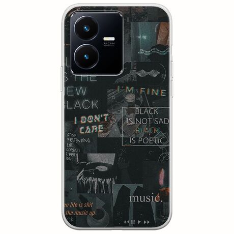Aesthetic Black Vivo Y22s Flexible TPU (Διάφανη Σιλικόνη)