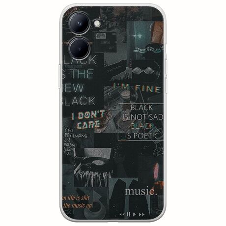 Aesthetic Black Realme C33 Flexible TPU (Διάφανη Σιλικόνη)