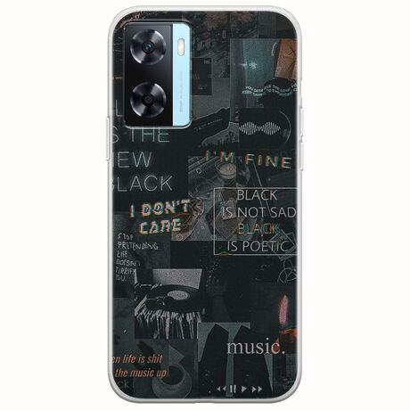 Aesthetic Black Oppo A77 5G Flexible TPU (Διάφανη Σιλικόνη)