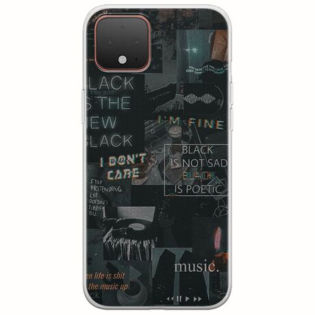 Aesthetic Black Google Pixel 4 Flexible TPU (Διάφανη Σιλικόνη)