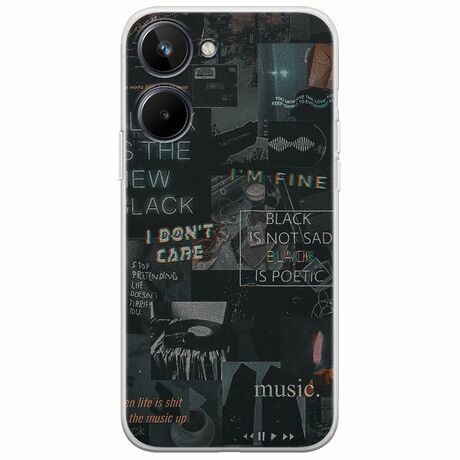 Aesthetic Black Realme 10 4G Flexible TPU (Διάφανη Σιλικόνη)