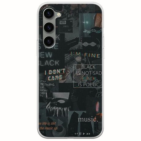 Aesthetic Black Samsung Galaxy S23 5G Flexible TPU (Διάφανη Σιλικόνη)