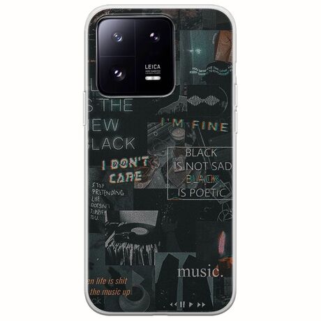 Aesthetic Black Xiaomi 13 Pro 5G Flexible TPU (Διάφανη Σιλικόνη)