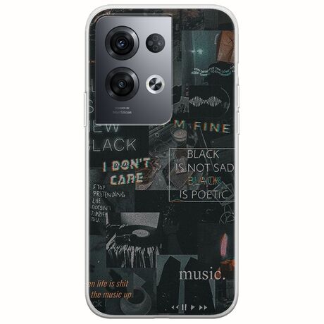 Aesthetic Black Oppo Reno 8 Pro 5G Flexible TPU (Διάφανη Σιλικόνη)