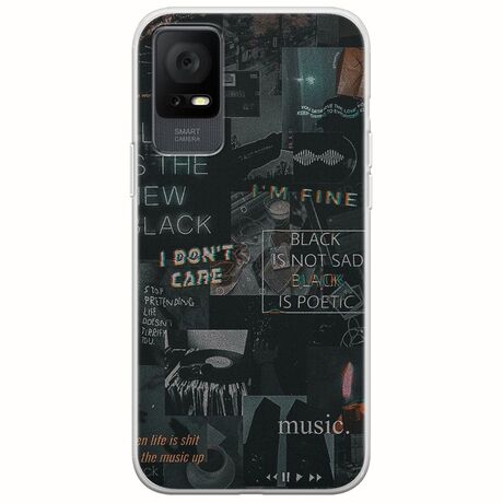 Aesthetic Black TCL 408 Flexible TPU (Διάφανη Σιλικόνη)