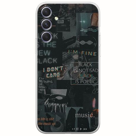 Aesthetic Black Samsung Galaxy A54 5G Flexible TPU (Διάφανη Σιλικόνη)