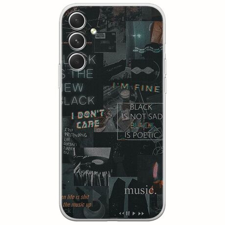 Aesthetic Black Samsung Galaxy A34 5G Flexible TPU (Διάφανη Σιλικόνη)