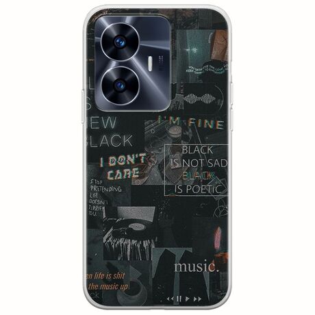 Aesthetic Black Realme C55 Flexible TPU (Διάφανη Σιλικόνη)