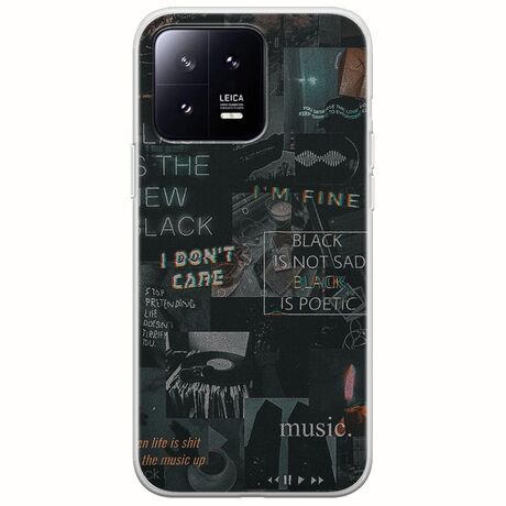 Aesthetic Black Xiaomi 13 5G Flexible TPU (Διάφανη Σιλικόνη)