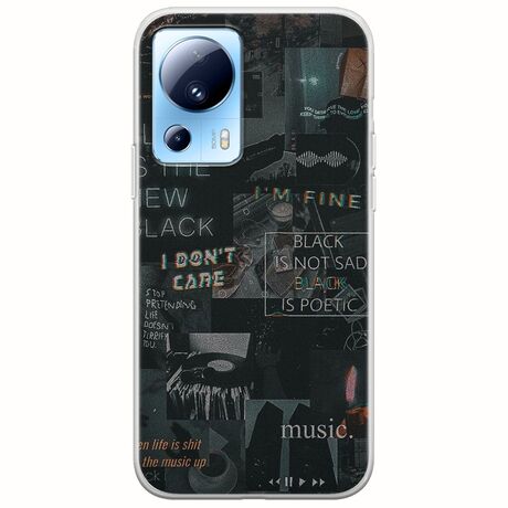 Aesthetic Black Xiaomi 13 Lite 5G Flexible TPU (Διάφανη Σιλικόνη)