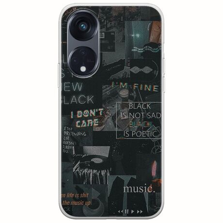 Aesthetic Black Oppo Reno 8Τ 5G Flexible TPU (Διάφανη Σιλικόνη)