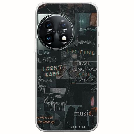 Aesthetic Black OnePlus 11 5G Flexible TPU (Διάφανη Σιλικόνη)