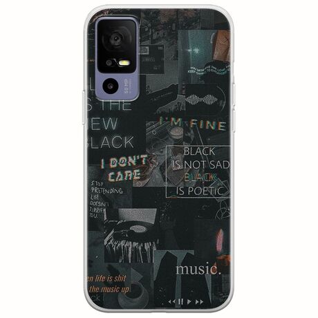 Aesthetic Black TCL 40R 5G Flexible TPU (Διάφανη Σιλικόνη)