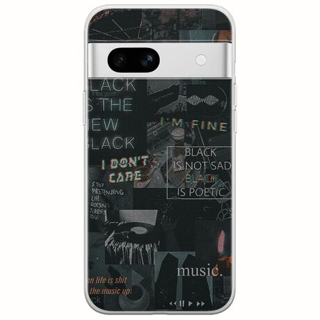 Aesthetic Black Google Pixel 7a 5G Flexible TPU (Διάφανη Σιλικόνη)